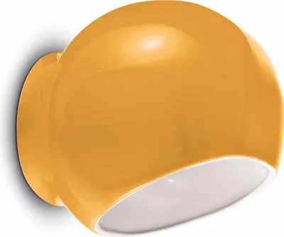 Produktbild von Wandleuchte Keramik 21 cm breit Gelb E27 rund Retro Keramiklampe