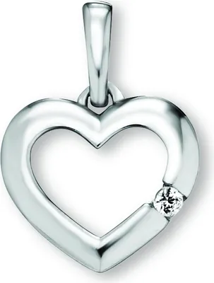 Image de Pendentif coeur zirconium 925/- argent rhodié