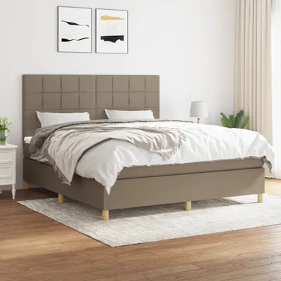 Produktbild von Boxspringbett mit Matratze Taupe 160x200 cm Stoff