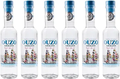 Produktbild von Ouzo Loukatos 6x 0,2l 38% Vol. | Milder Ouzo aus Patras