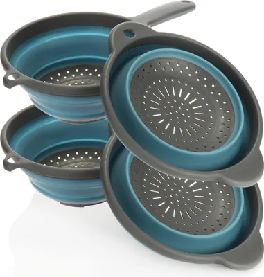 Produktbild von com-four® 4x Faltbare Küchen-Siebe mit und ohne Stiel - zusammenklappbares