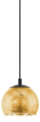 Produktbild von EGLO ALBARACCIN, Flexible Halterung, Schwarz, Gold, Schwarz, Glas, Stahl, Wohnzimmer, IP20