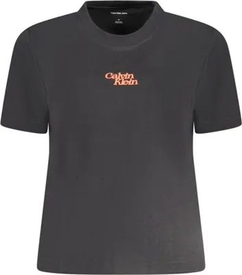 Produktbild von Stylisches Damen Kurzarm T-Shirt mit Rundhals und Logo in Schwarz