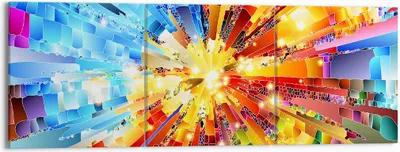 Produktbild von Bild auf Leinwand - Leinwandbild - Abstraktion modern - 150x50cm - Wand Bild - Wanddeko - Leinwanddruck - Bilder - Kunstdruck - Wanddekoration - Leinwand bilder - Wandkunst - CA150x50-3982