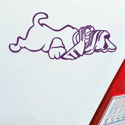 Produktbild von Auto Aufkleber Fauler Hund Hundefreund Tier Dog 14x6 cm Lila Sticker Heckscheibenaufkleber