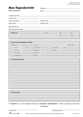 Produktbild von Bautageblock A4 3x40 Blatt selbstdurchschreibend Packung mit 5 Stück