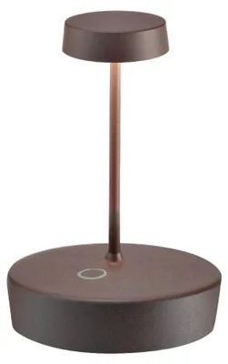Immagine prodotto di Zafferano Lampada a led da tavolo Swap mini pro Corten ricaricabile e dimmerabile - 2200-2700-3000K 2W Alluminio IP65