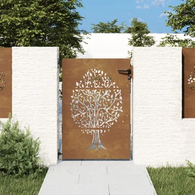 Produktbild von "im Angebot" Gartentor 85x125 cm Cortenstahl Baum-Design - Gartentore CC1049