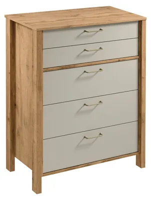 Produktbild von Große Kommode NORDIKO - Wotan Eiche / Beige