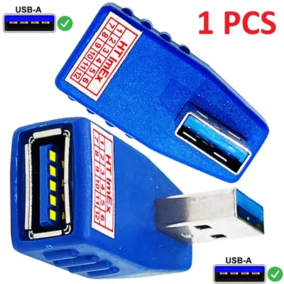 Produktbild von USB 3.0 Winkel Adapter A Stecker auf Buchse 90° Links Winkeladapter anschluss
