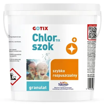 Zdjęcie produktu dla Chlor Szok do basenu Granulat 5kg GOTIX Chlortix Szokowa Dezynfekcja Wody