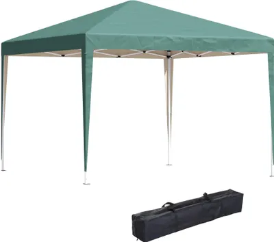 Image de Tente pliante - Tente pop-up - 3 x 3 m - Hauteur réglable - Avec sac de transport - Polyester - Vert