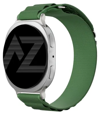 Immagine prodotto di Cinturino in nylon per orologio Alpine, compatibile con Samsung Galaxy Watch 9 (40/44mm) / Watch 8 (40/44mm) / Classic (46mm) - Verde oliva