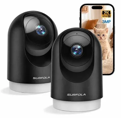 Zdjęcie produktu dla Kamera wewnętrzna Surfola 2K, kamera z detekcją ruchu, wifi, kamera monitorująca dla domu, z nocnym widzeniem - ShopFlot