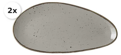 Produktbild von Servierplatte oval 35,5x17cm 2er Set Taste taupe