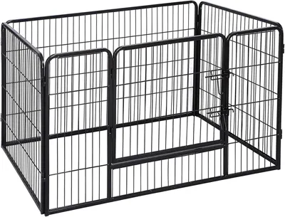 Immagine prodotto di Recinto per animali FEANDREA, pista per cuccioli, 122 x 80 x 70 cm, nero