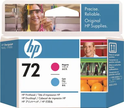 Obrázok produktu pre HP Purpurová a azúrová tlačová hlava 72, Rad tlačiarní HP DesignJet T610, rad tlačiarní T620, rad tlačiarní T770, rad tlačiarní..., Atramentový, Azúrová, Purpurová, C9383A, Biznis, Singapúr