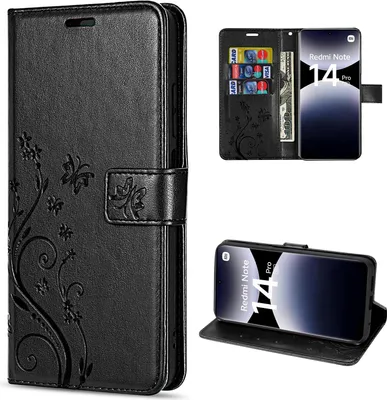 Produktbild von Hülle für Xiaomi Redmi Note 14 Pro 5G, Handy Tasche Handyhülle Wallet Case Flip Cover in Schwarz