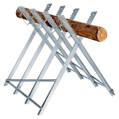 Produktbild von Sägebock für Kettensägen Holz Klappbar Sägegestell 150kg Belastbarkeit, für Holzsägearbeiten Kettensägebock Brennholz, 82x80.5x79cm, Stahl