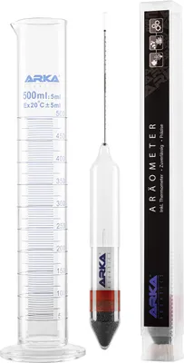 Produktbild von Aräometer Set mit Thermometer & Messzylinder - Dichtemesser Meerwasser