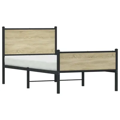 Productafbeelding van Maison Exclusive - Metalen bed zonder matras, Sonoma-eikenhout, 100x200 cm