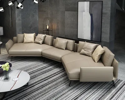 Produktbild von Modernes Sofa Ecksofa U-Form Polstermöbel Wohnzimmer Ledersofa Ecksofa Polster