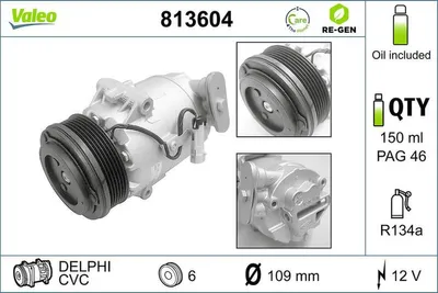 Produktbild von VALEO 813604 CVC Klimaanlage Klimakompressor PAG 46 R134a für OPEL Corsa D Schrägheck (S07) Astra H Caravan (A04) Astra H Schrägheck (A04)