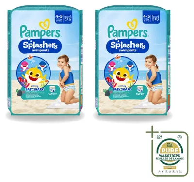 Produktbild von 2 x Pampers Splashers Schwimmwindeln – Größe 4 (9-15 kg) – Großpackung – 2 Stück