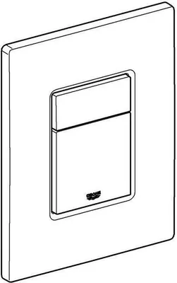 A line drawing of a flush plate for a toilet cistern.