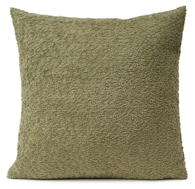 Produktbild von Kissenhülle - 40 x 40 cm - Olivgrün - mit Reißverschluss - Boucleoptik