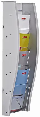 Immagine prodotto di Portaopuscoli da parete Styrodisplay A5 in plastica, 4 scomparti, grigio chiaro