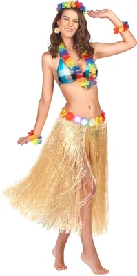 Produktbild von Hawaii Rock Bastrock Kostümzubehör lang beige-bunt