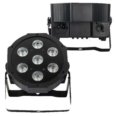 Obrázek produktu pro LED parní světlo, RGBWA+UV míchání barev, ovládání DMX512, 7x18W Přesunutá zástrčka, EU zástrčka
