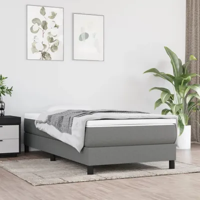 Productafbeelding van Maison Exclusive - Bedframe met boxspring, donkergrijs, 100 x 200 cm, textiel