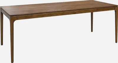 Produktbild von sweeek - Rechteckiger Esstisch Heveaholz und Eschenfurnier 8 Plätze - Nussbaumfarben