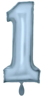 Obrázek produktu pro Fóliový balónek číslo 1 světle modrý metalický - 83 cm