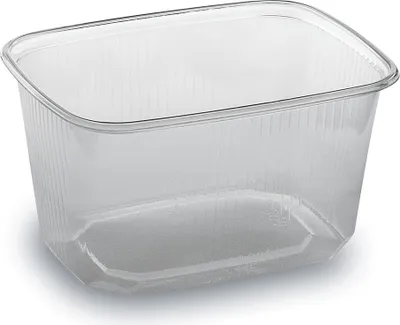Produktbild von 1000 Feinkost-/Rechteckbecher 300 ml aus PP - Klar und vielseitig einsetzbar