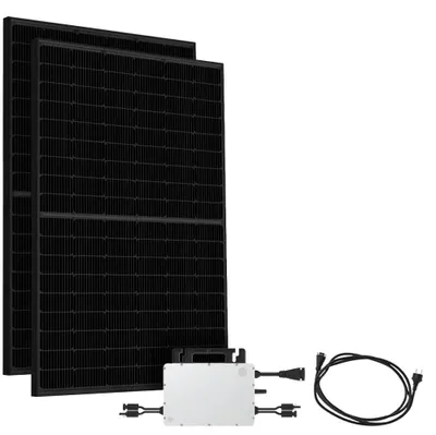 Obrázek produktu pro Solární systém Balkonkraftwerke 860 W - Kompletně černý - 2 solární panely - S mikroinvertorem