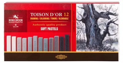 Produktbild von eckige Softpastellkreide - Grautöne - 12er Pack