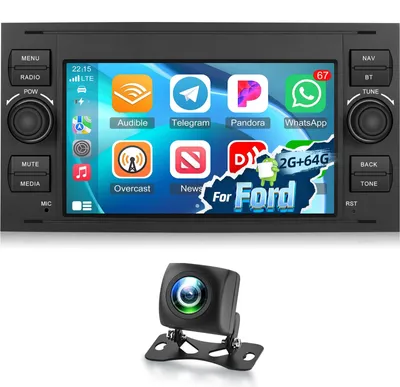 Productafbeelding van 2+64G autoradio met Carplay & Android Auto - 7 inch, WiFi, GPS, SWC en achteruitrijcamera
