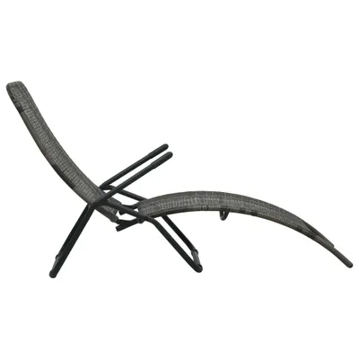 Obrázok produktu pre vidaXL Skladacie lehátko Poly Rattan Grey