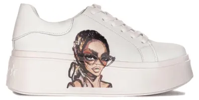 Produktbild von Damenschuhe DP620724WH, Plateausohle 5 cm, Weite G, atmungsaktives Innenfutter, Schnürung, farbenfrohes Motiv