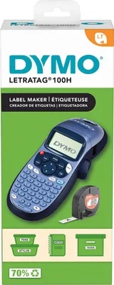 Obrázok produktu pre DYMO LetraTag LT-100H + Tape, ABC, 160 x 160 DPI, 6,8 mm/s, Čierna, Modrá