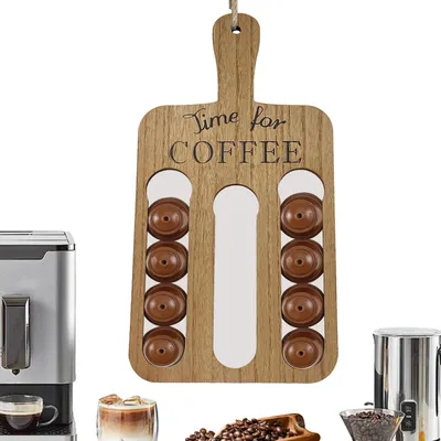 Produktbild von Kaffeepad-Aufbewahrung aus Holz, Kaffeepadhalter mit 47 cm, für 12 Kaffeepads