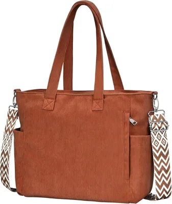 Image de Sac à bandoulière en velours côtelé pour femme Sac à bandoulière Shopper Crossbody Bag Sac à main tendance pour femme - Grand, bandoulière réglable