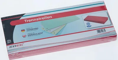 Produktbild von Büroring Trennstreifen rot 10,5x24cm, 190g/qm Karton, gelocht