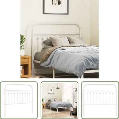 Produktbild von The Living Store Kopfteil Metall Weiß 100 cm