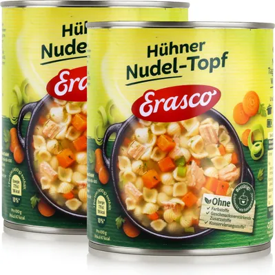 Produktbild von Erasco Hühner Nudel-Topf 800g Fertigessen (2er Pack)