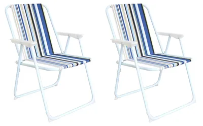 2 Stück Campingstuhl Outdoor Klappstuhl Regiestuhl Gartenstuhl Ocean gestreift