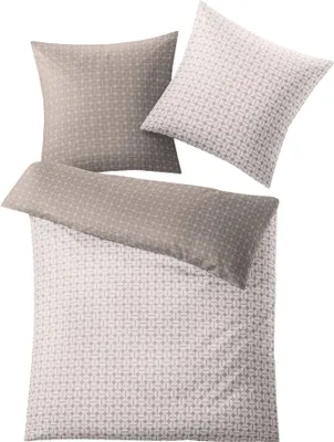 Produktbild von Kleine Wolke 6255271954 Bettwäsche Punto, Maße: 155 x 220 cm und 80 x 80 cm, Farbe: Taupe